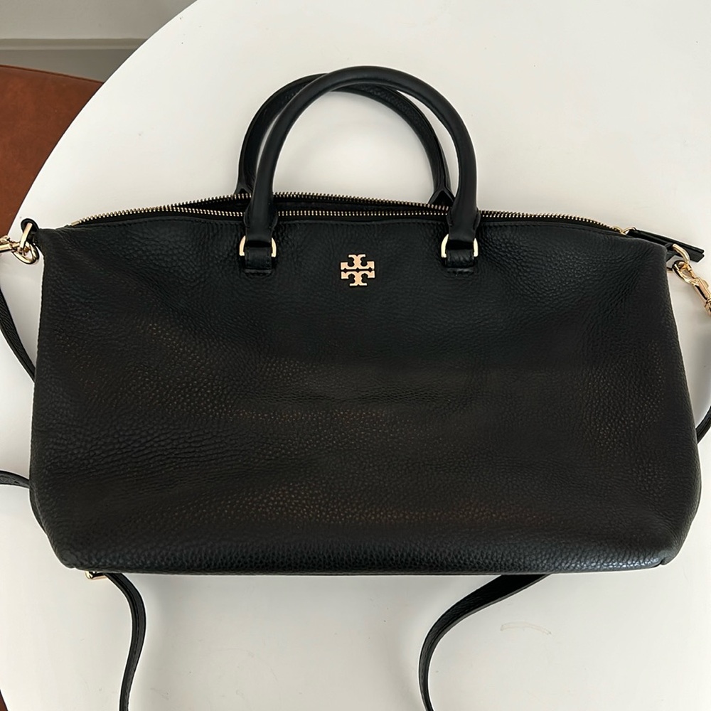 Tory Burch Pebbled Leather Robinson Crossbody with Top Handle